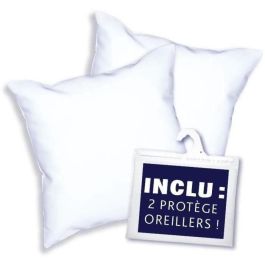 DODO Pack 2 almohadas de moda 60x60cm + 2 protectores de almohada impermeables 60x60 cm - Relleno 100% Poliéster DODO Pack 2 almohadas de moda 60x60cm + 2 protectores de almohada impermeables 60x60 cm - Relleno 100% Poliéster