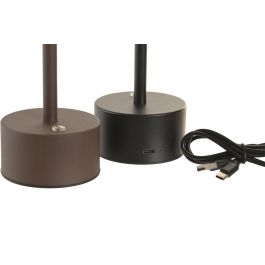 DKD Home Decor Lampara Tactil Marron Oscuro Negro 8 x 31 x 8 cm (6 Unidades)