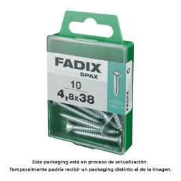 Fadix Tornillo Autorroscante Rosca Chapa con Acabado Cincado y Ranura CP, 4.8x38mm - Caja de 10 Unidades