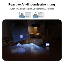 Roborock Qrevo Curv 5A1 Robot Aspirador y Fregador con Estación Base Multifunción Sin Bolsa, Color Negro y Blanco