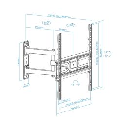 TOOQ SOPORTE PARED PANTALLAS 32-55" GIRA/INCLI NEGRO