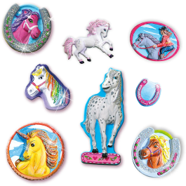 Ses Creative Moldura y Pintura Caballos de Fantasía - Kit para crear 12 modelos con yeso y brillos