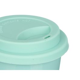 Vessia Vaso Tapa Silicona Menta 360 ml Porcelana con Tapa de Silicona 9.8 x 15 x 9.8 cm (Set de 12)