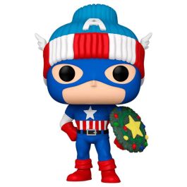 Funko POP Marvel Capitán América Holiday Figura de Vinilo 9cm