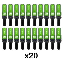 Omp Juego 20 Tornillos Rueda Aluminio Negro Protector Verde M12x1.25 Llave 17-19 Largo 28 mm OMPS09971208