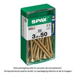 Spax 4081020350501 Tornillo Madera Universal Cabeza Plana Yellox 3.5x50mm Rosca Parcial Ranura Cruz Z2 4CUT Caja 20 Unid. Precio: 2.98999954. SKU: S7913880