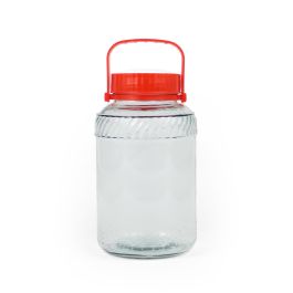 La Mediterranea Tarro de Vidrio con Tapa y Asa 4000 ml – 17.3x17.3x27 cm (4 Unidades)