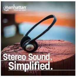 MANHATTAN Auriculares Estéreo Alámbricos 3.5mm Negro Diadema Música Supraaural 20-20000 Hz Cable 2.2m