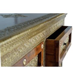 Giner y Colomer Cómoda de Madera de Acacia con Cerámica y Bronce, 90x105x40 cm