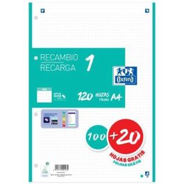 Oxford Recambio Classic 120 Hojas A4 Sueltas 90 gr, 5x5 mm, 4 Taladros, Banda Color Ice Mint, Compatible con SCRIBZEE Precio: 4.49999968. SKU: B16NGJ9KC6