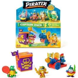 Magic Box Piratix Golden Treasure Captain Pack Figura, Incluye 4 Piratix y Accesorios
