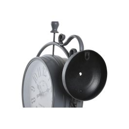 DKD Home Decor Reloj de Pared Tradicional de Hierro y Cristal para Decoración del Hogar Gris Dorado. Funciona con 1 pila AA. Medidas 43x47x14.5 cm