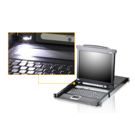 Aten CL5708M Interruptor KVM con Pantalla LCD 17", Montaje en Rack 1U, Resolución 1280x1024, Negro