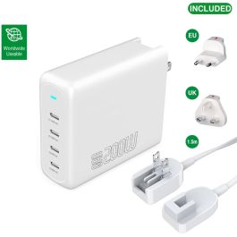 4smarts 544200 Cargador GaN Flex Pro 200W con 4 puertos USB-C universal en blanco Precio: 124.50000002. SKU: B17ZPTG7C4