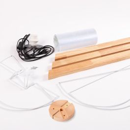 Lámpara de Suelo "Giza" OPV-780SGN1420 Trípode Madera Pantalla Tela Casquillo E27