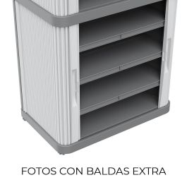 Terry Armario Rolling Space Modular 2 Gris 115 x 59 x 36 cm, Interior/Exterior, 2 Baldas, Puertas Correderas, Cierre Candado, Pies Regulables