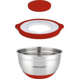 Arthur Martin AM032 ART3508510106153 - Juego Ensaladeras 16-20-24 cm Acero Inoxidable con Tapas Herméticas y Base Silicona Antideslizante