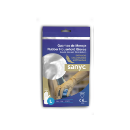 Blanca Guantes de latex satinados con relieve antideslizante sin polvo para talla grande