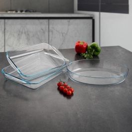 Pyrex Fuente Rectangular Cook&Enjoy con Asas de Vidrio Borosilicato para Horno, Microondas, Congelador y Lavavajillas, 35x23x6 cm Transparente