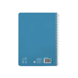 Liderpapel Cuaderno espiral A5 Pautaguía Tapa Dura 80 Hojas 90 gr Cuadro Pautado 5mm Color Azul