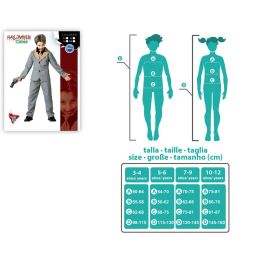 Disfraz Payaso Gris Chaqueta Corbata Niño 10-12 Años Halloween Carnaval Circo Oscuro Polyester