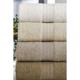 Juego de 4 Toallas de Mano Marrón 50 x 85 cm - AUC8684283617524