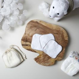 10 toallitas de algodon para bebe y bolsa lavado