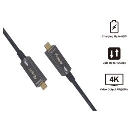 EQUIP Cable USB-C 3.2 Gen 2 119461, Macho a Macho, 5m, 10Gbps, 60W PD, 4K@60Hz, Negro