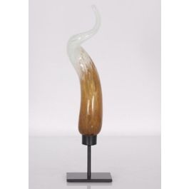 DKD Home Decor Objeto Decoración Colección Gisly Alpino Bicolor de Cristal y Metal, 47 cm Alto x 16.5 cm Ancho x 8 cm Largo