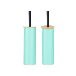 Escobillero Metal con Tapa de Bambú Menta - Berilo 9.5x27.2x9.5 cm (6 Unidades) Escobillero Metal con Tapa de Bambú Menta - Berilo 9.5x27.2x9.5 cm (6 Unidades)