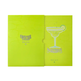 Belius Cocktails Margarita Bolígrafo y Wallet Aluminio Verde Lima Plateado con Relieve, Tinta Azul, Caja Incluida
