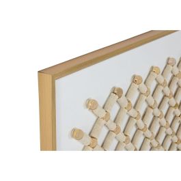 Cuadro Home ESPRIT Blanco Dorado Natural Abstracto Moderno 100 x 3,5 x 100 cm (2 Unidades)