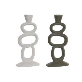 Candelabro Urban DKD Home Decor Verde Blanco 6.5 x 29.5 x 14.5 cm (2 Unidades)