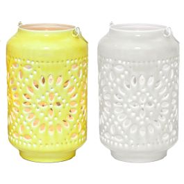 Portavela Oriental DKD Home Decor Amarillo Blanco 15 x 26 x 15 cm (4 Unidades) Precio: 67.69000029. SKU: B1GTZQYPQF