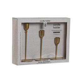 Candelabro Glam DKD Home Decor Dorado 8 x 20 x 8 cm Set de 3