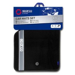 Sparco Alfombra Strada SPC CS6 03763BAR B Plata Moqueta Negra Diseño Deportivo Fácil Limpieza