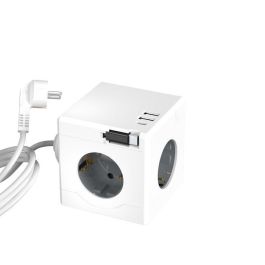 MicroConnect 3 way Schuko, 2 USB A ports, 1 USB-C port, power cube with 1,5m cable, white MicroConnect 3 way Schuko, 2 USB A ports, 1 USB-C port, power cube with 1,5m cable, white