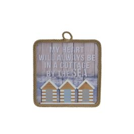 DKD Home Decor Cuadro Mediterraneo con Casas, Colección Marino 18, de Madera, MDF y Yute, 39x39 cm - Pack de 2 Unidades Precio: 8.88999947. SKU: B1ELGC7CHR