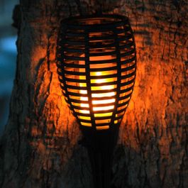 LUMI GARDEN Conjunto de 2 Mini Linternas Solares Maity Sun con Efecto de Llama, LED, H 70 cm, Luz Blanco Cálido