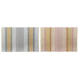 DKD Home Decor Alfombra Moderna Multicolor de Algodón, Yute y Poliéster 230x160 cm (2 Unidades)