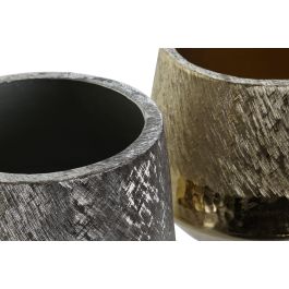 DKD Home Decor Centro Mesa Romantico Dorado Plateado Aluminio 19 x 20 x 19 cm (2 Unidades)