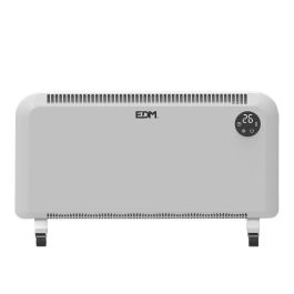 Edm Convector de Aire 2000W con Termostato Ajustable, Temporizador 24h, Antivuelco y IP24 - Blanco