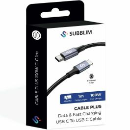 Cable USB-C a USB-C Subblim PLUS Negro 1 m