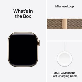 Apple Watch Series 10 GPS + Cellular 42mm Titanio Dorado con Pulsera Milanese Loop Acero Inoxidable Oro 64GB