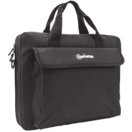 MANHATTAN Maletín para portátil "London" Bandolera para 14.1" Negro - Poliéster con Asa y Tirante para Hombro