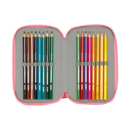 Estuche Escolar con Accesorios Moos Passion Multicolor 12,5 x 19,5 x 5,5 cm 37 Piezas