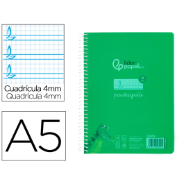 Liderpapel Cuaderno espiral A5 Pautaguía 80 hojas 90gr Cuadro Pautado 4mm con Margen Color Verde Tapa Plástico Precio: 11.49999972. SKU: B1CGZKW9L2