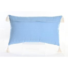 DKD Home Decor Elape Cojin 60 x 35 x 15 cm Azul Blanco Polyester con Zipper