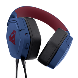 Trust GXT492SM Carus Auriculares gaming multiplataforma con diseño Superman, circumaurales, micrófono extraíble