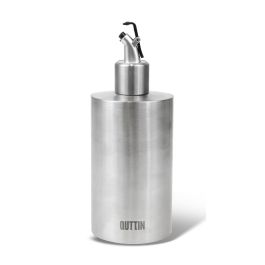 Inde Aceitera de Acero Inoxidable 550 ml con Tapón Quttin - Modelo 48, Medidas: 7 x 7 x 15 cm, Peso: 180 g (12 Unidades)